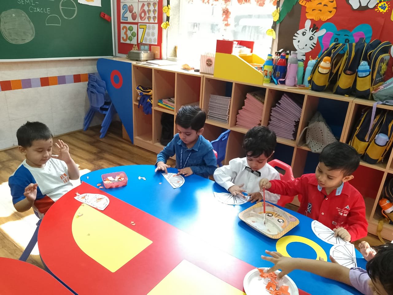 Tri colour , paper pasting